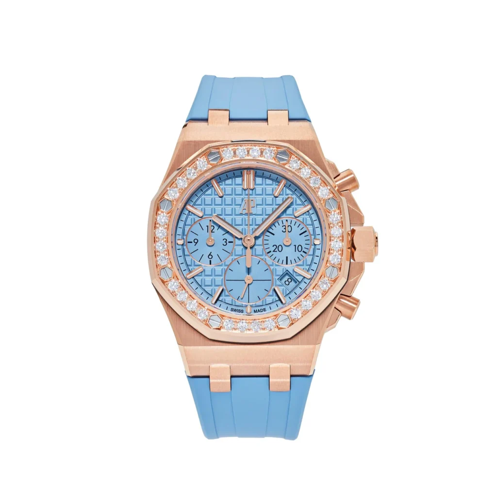 Audemars Piguet Royal Oak Offshore 26231OR.ZZ.A085CA.01 Chronograph Rose Gold Blue Dial Diamond Bezel