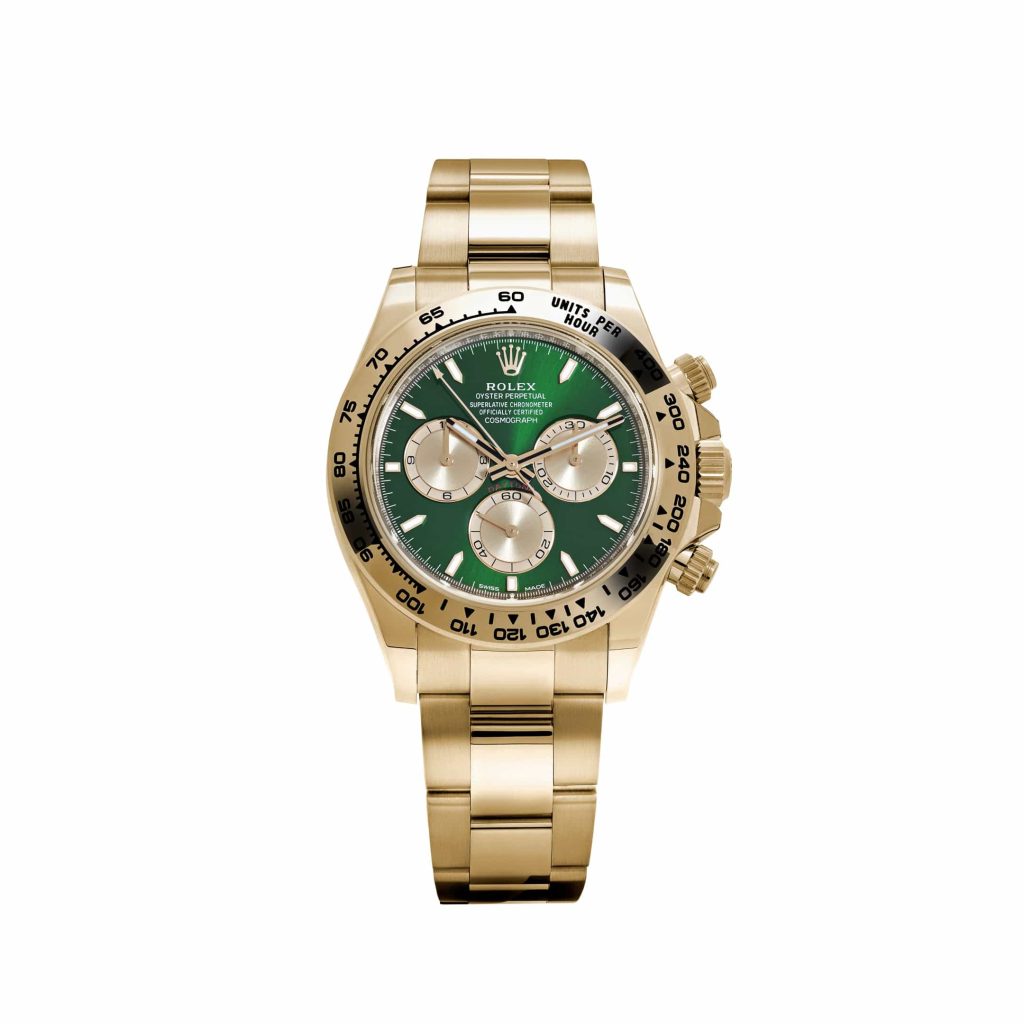 2025 Rolex Daytona 126508 'John Mayer 2.0' Yellow Gold Bright Green and Golden Dial